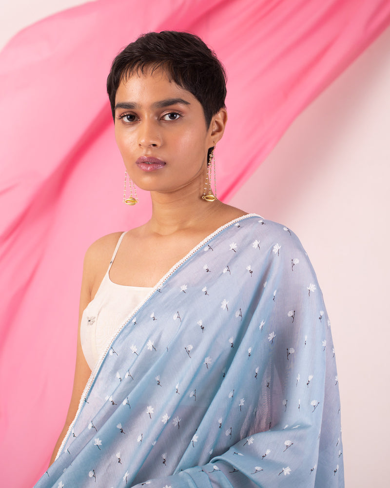 Teal Dream Sari - Blue