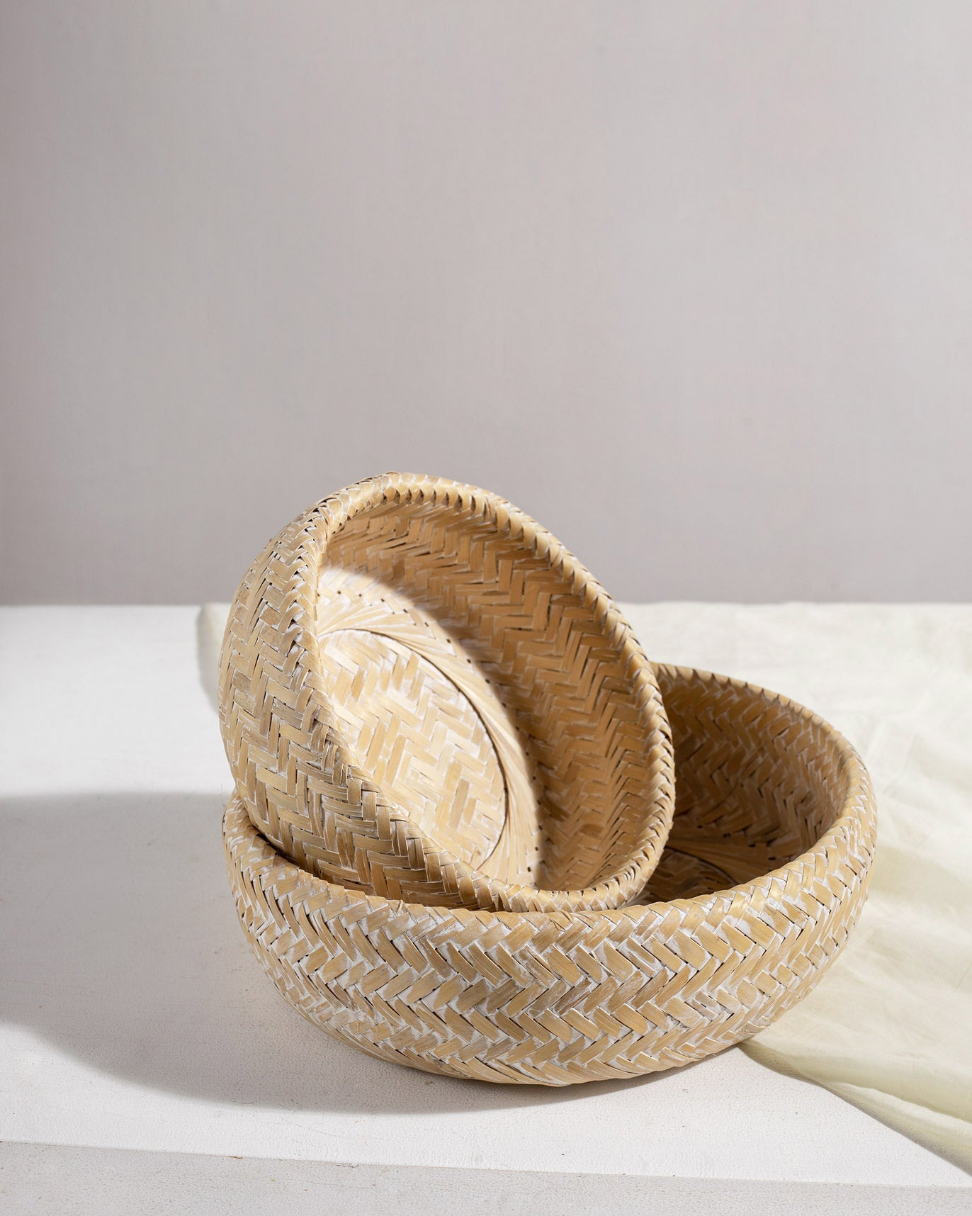 Double Walled Bamboo Fruit Baskets (Set of 2)