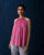 Gathered Halter Top - Pink & Grey