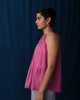 Gathered Halter Top - Pink & Grey