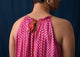Gathered Halter Top - Pink & Grey