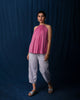 Gathered Halter Top - Pink & Grey