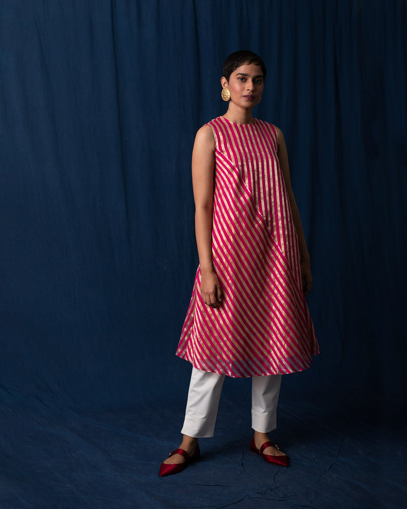 Gimlet Kurta - Fuschia & Gold