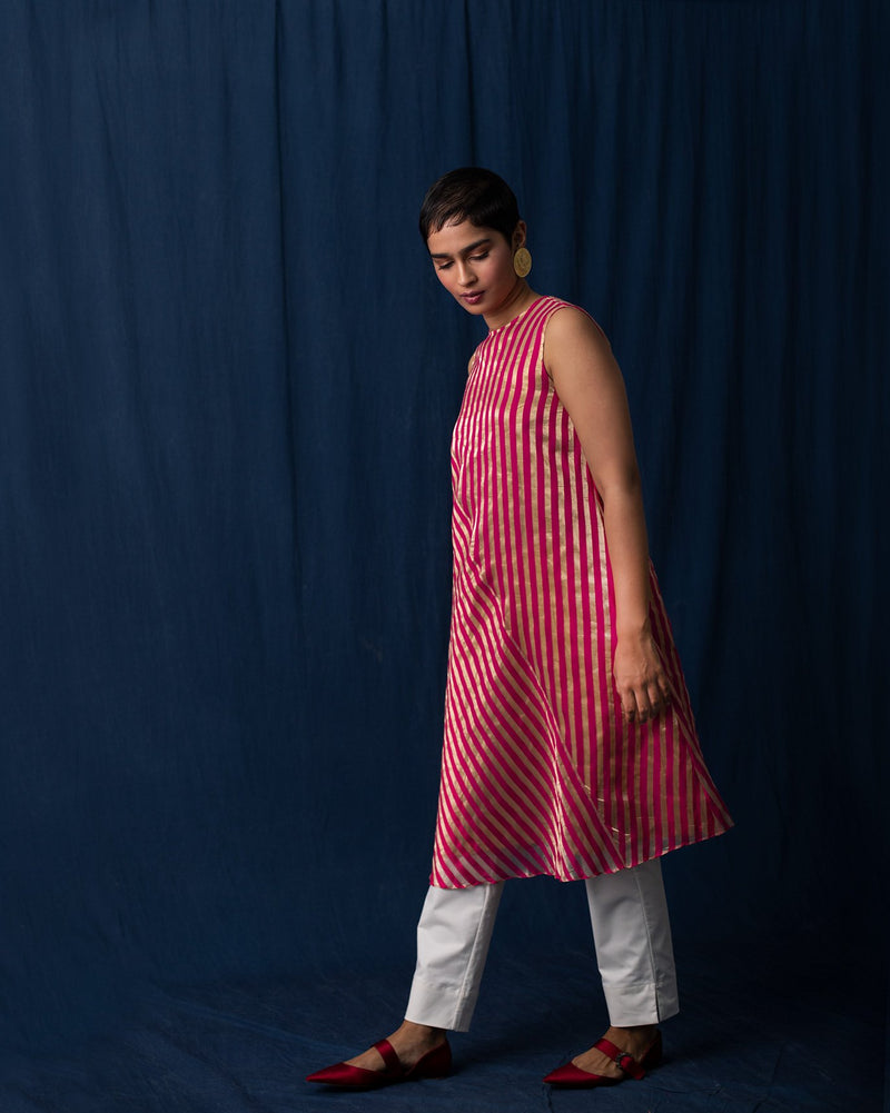 Gimlet Kurta - Fuschia & Gold