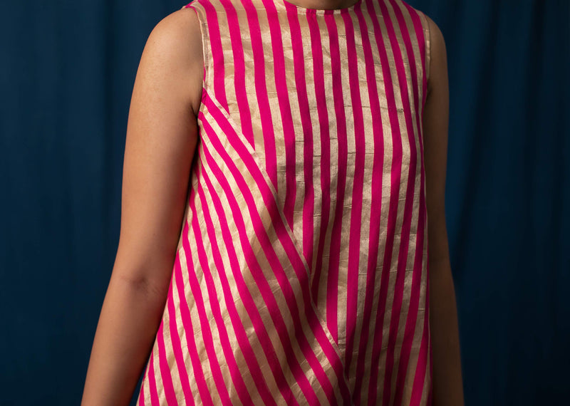 Gimlet Kurta - Fuschia & Gold