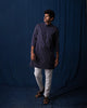 Rey Stripe Kurta - Navy & Grey