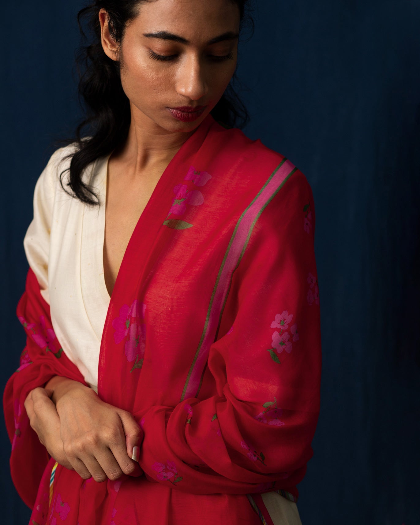Forest Flame Dupatta - Red