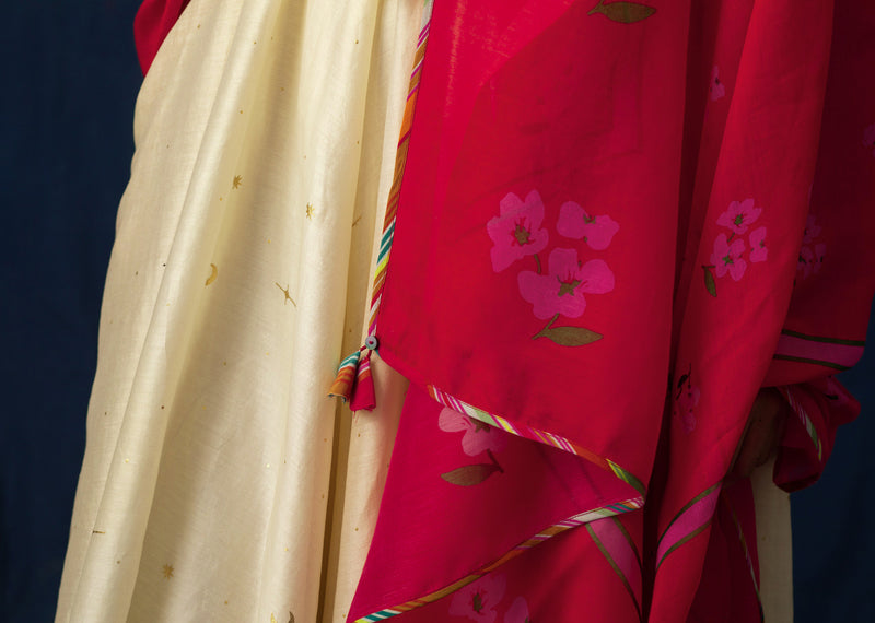 Forest Flame Dupatta - Red