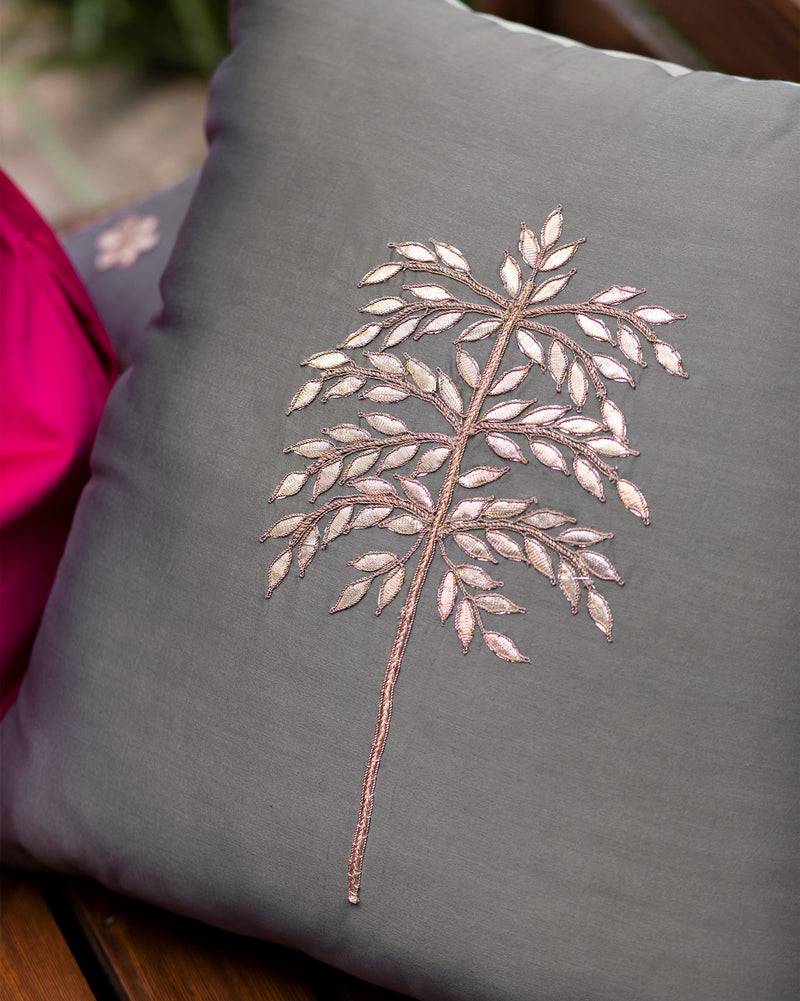 Vriksh Cushion Cover - Soft grey