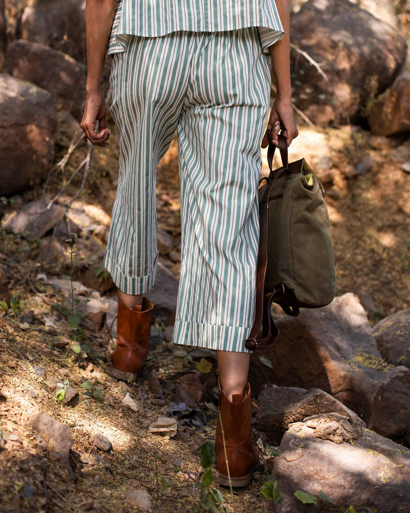 Caravan Stripe Pants - Olive