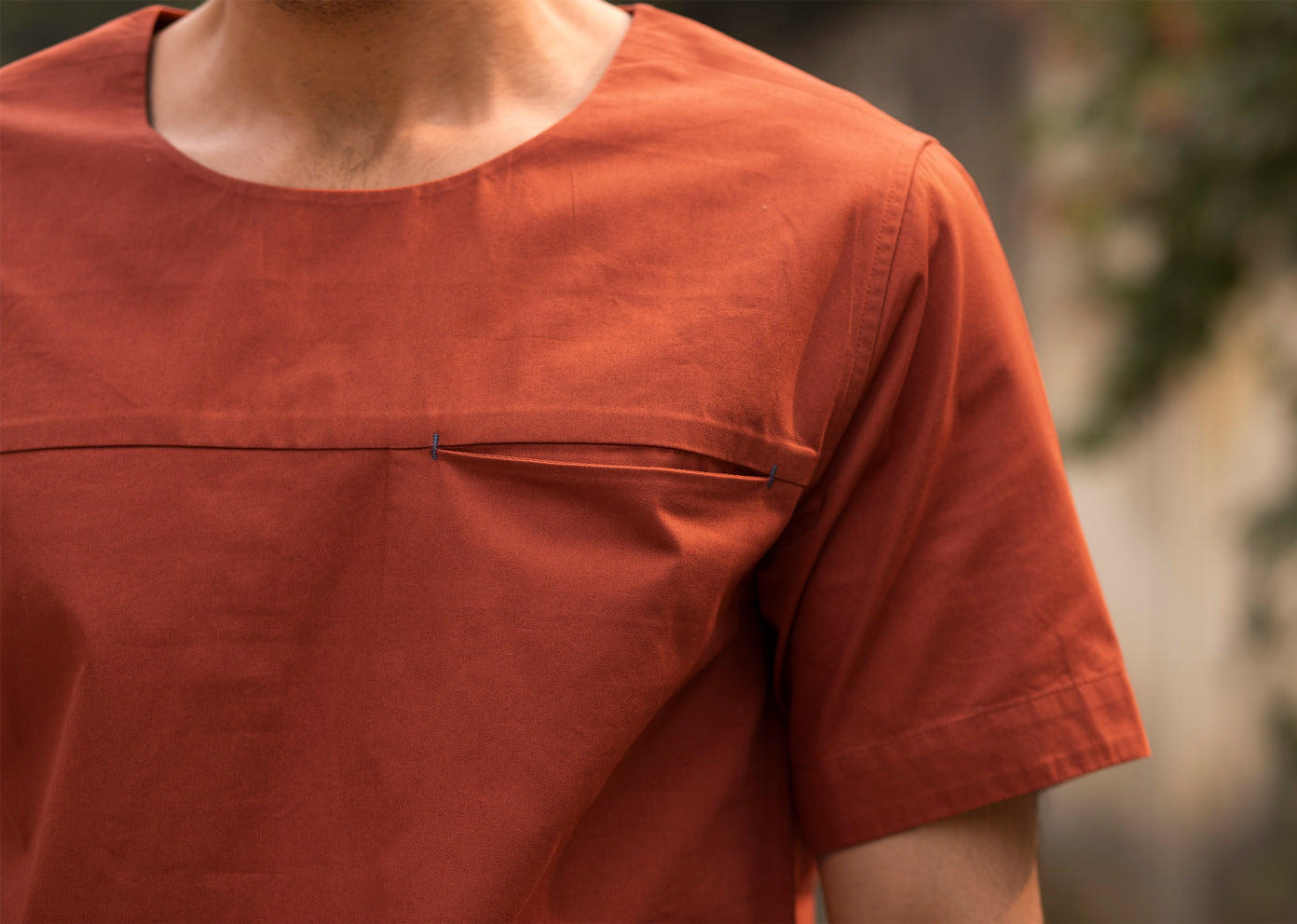 Panelled T-Shirt - Rust