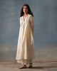 Pleated Kurta & Slip - Ivory & Gold