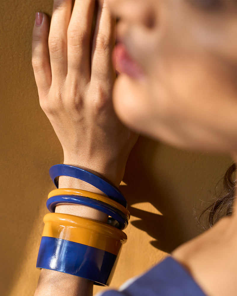 Thazin Bangle - Ochre & Blue