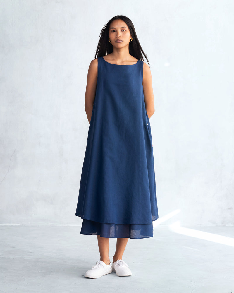 Double Layer Dress - Indigo