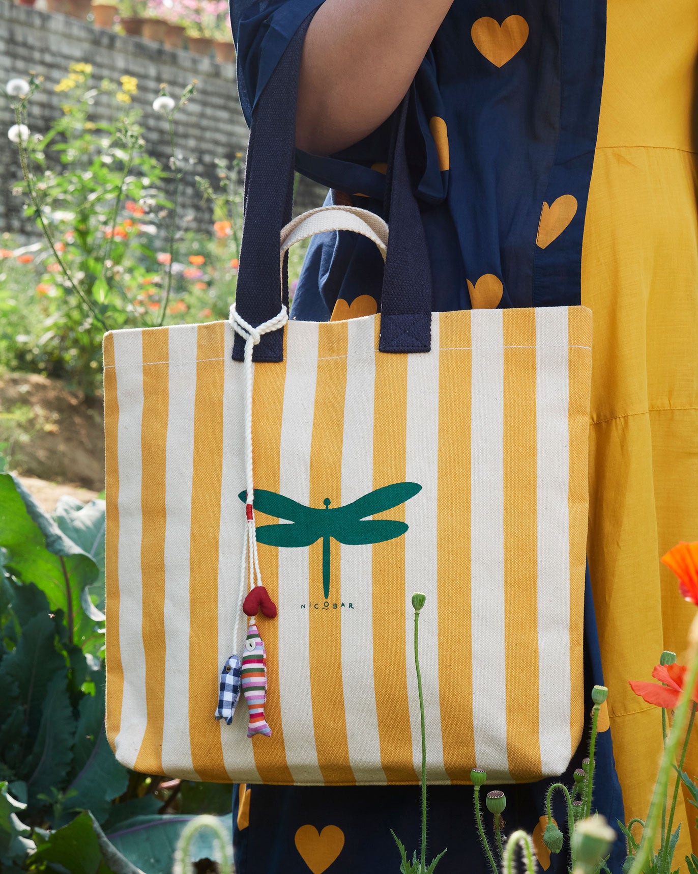 Bagan Stripe Tote - Ochre & Ivory