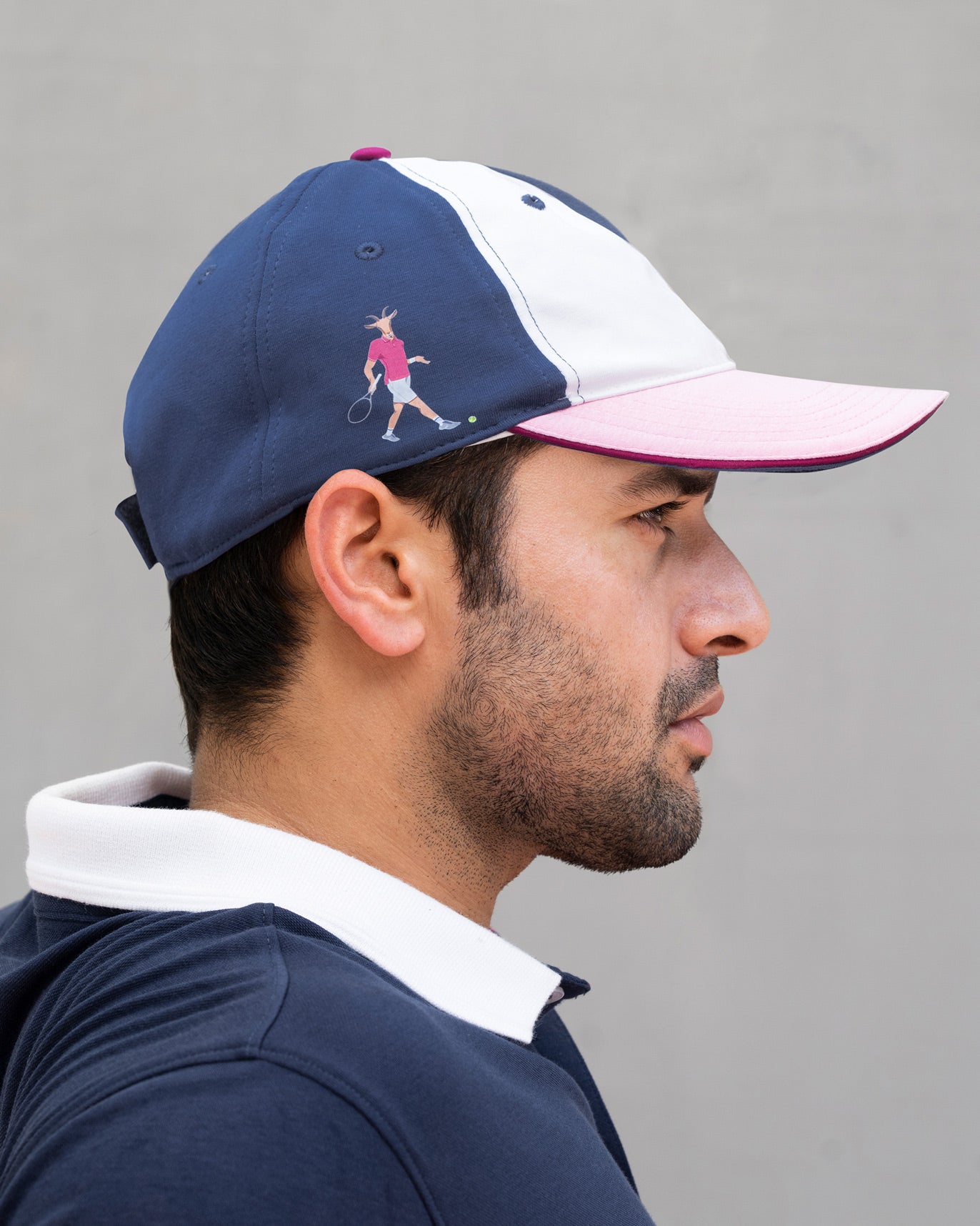 The Club Cap - Navy Pink & White