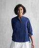 Mandarin Collar Top - Blue