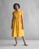 Yoma Drawstring Dress with Slip - Ochre