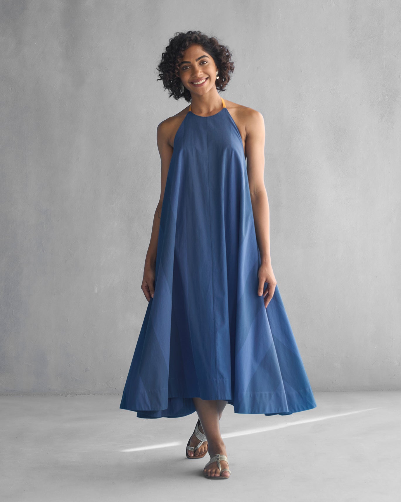 Scoop Back Dress - Blue