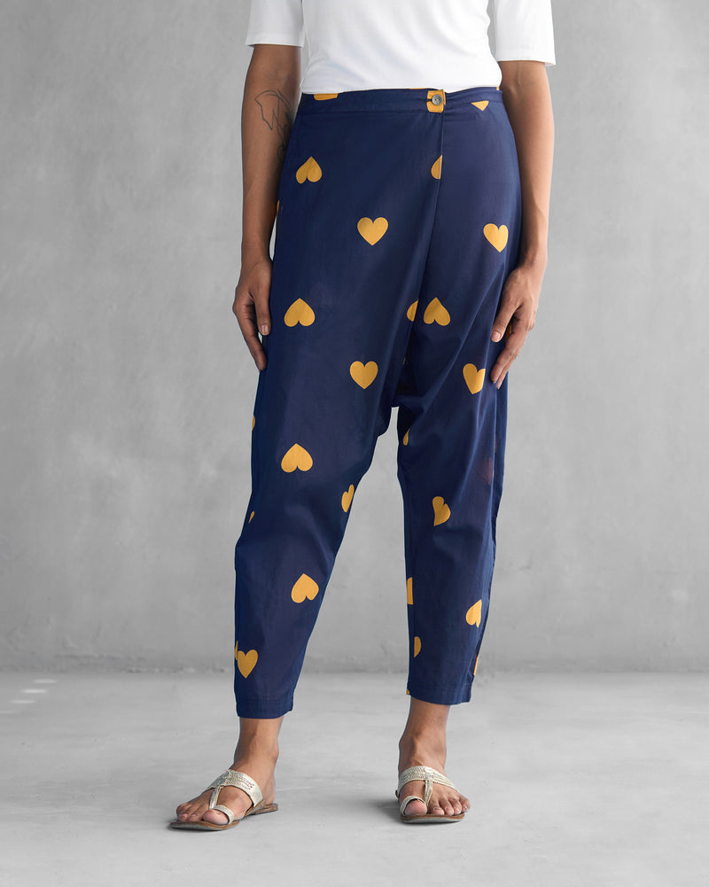 Jinan Slouchy Pants - Navy & Ochre