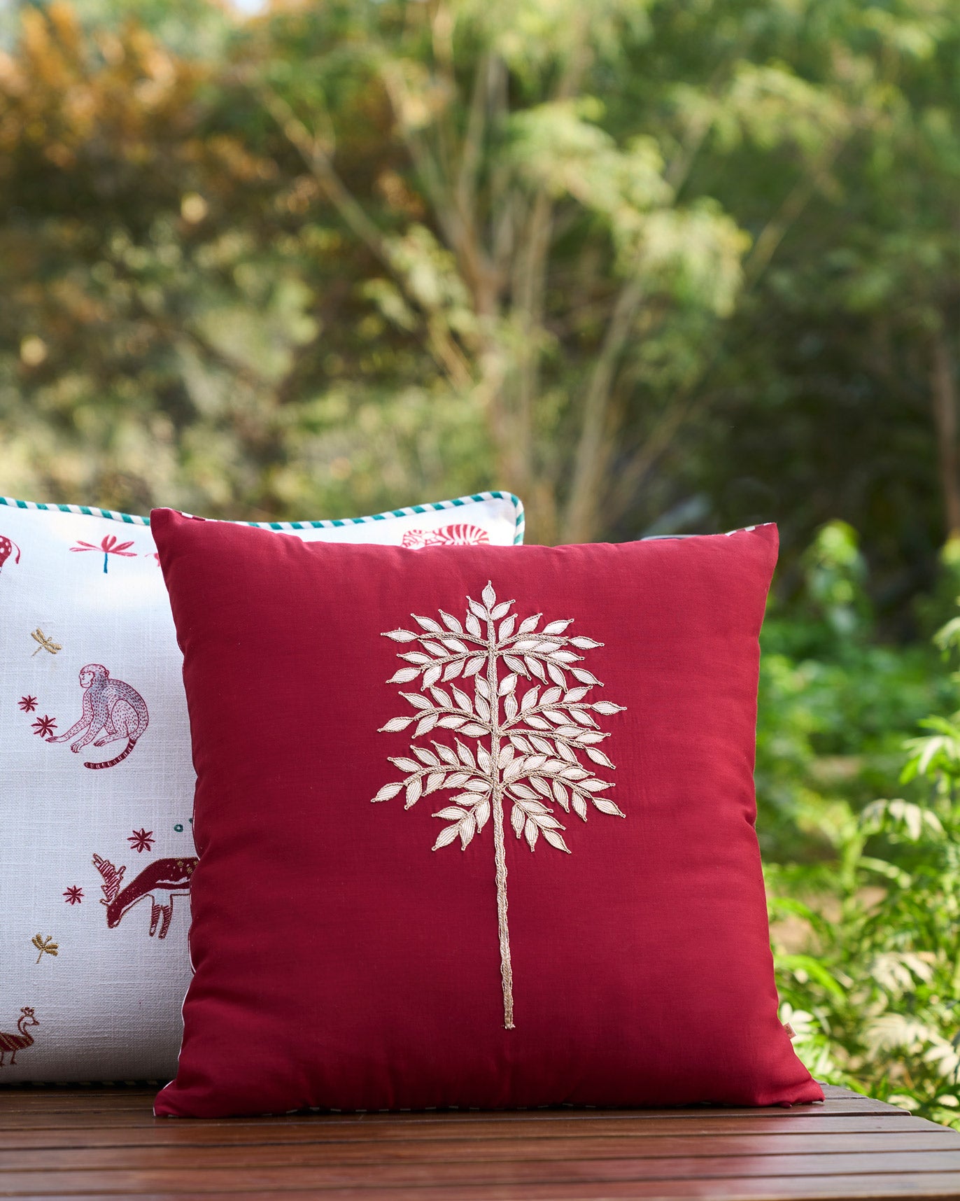 Golden Palm Cushion Cover