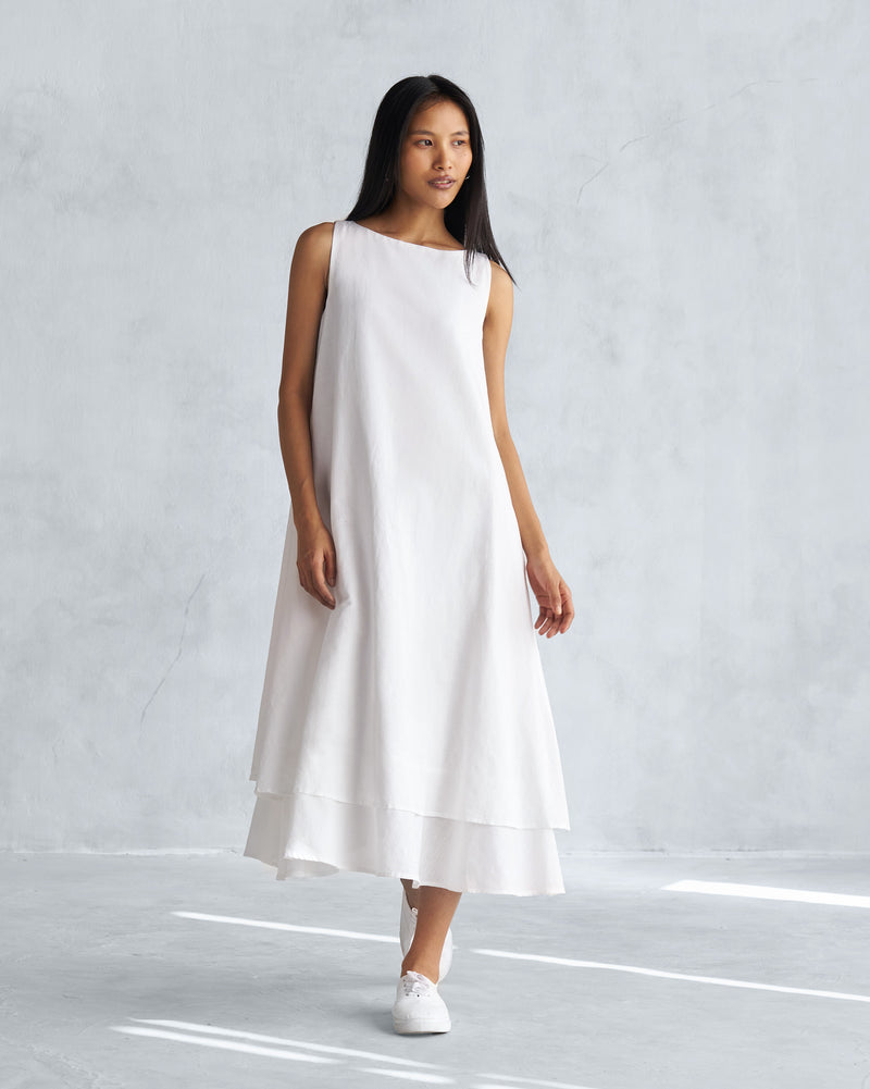 Double Layer Dress - White