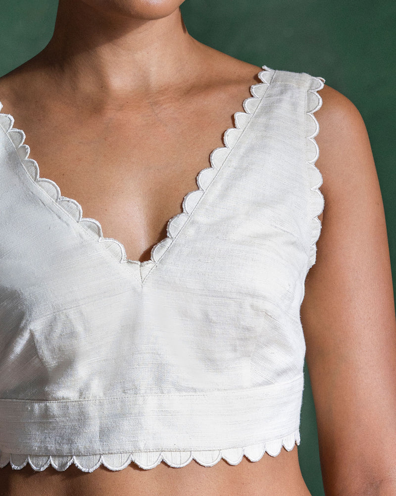 Scallop Blouse - Ivory