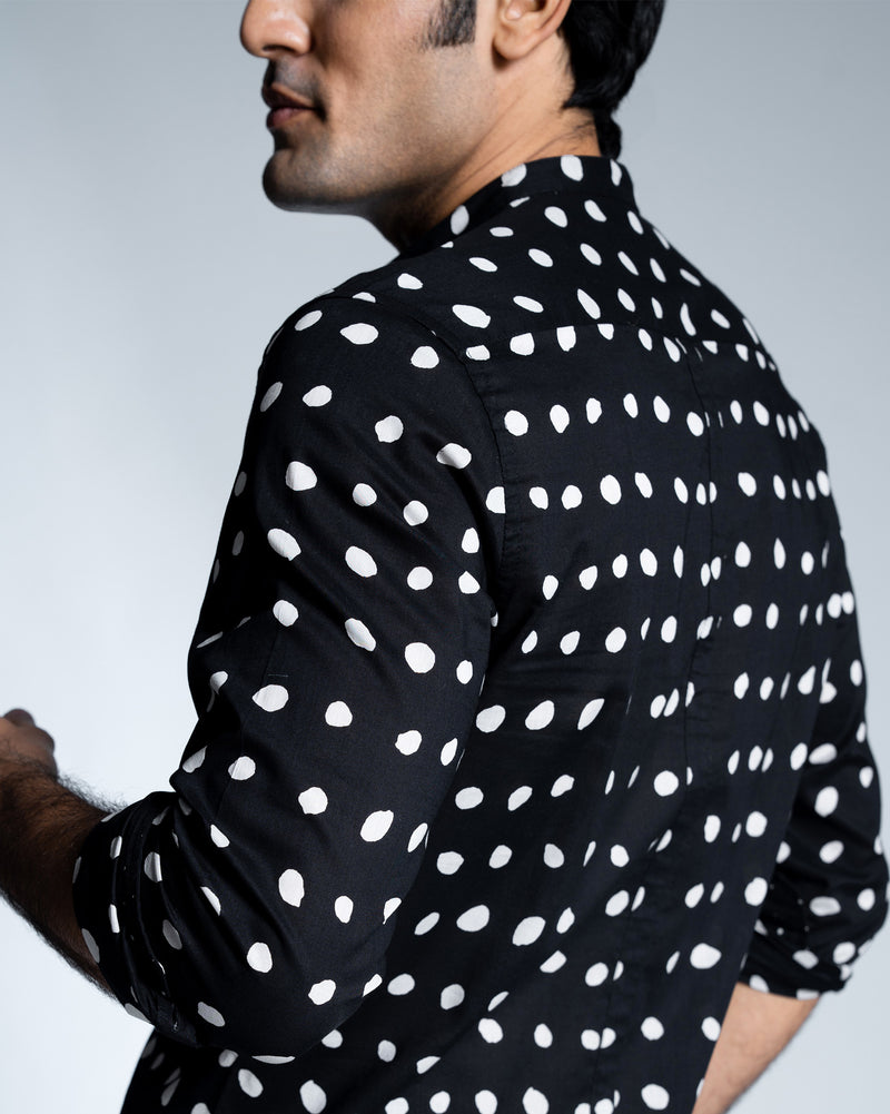 Nawab Shirt - Black & Ivory