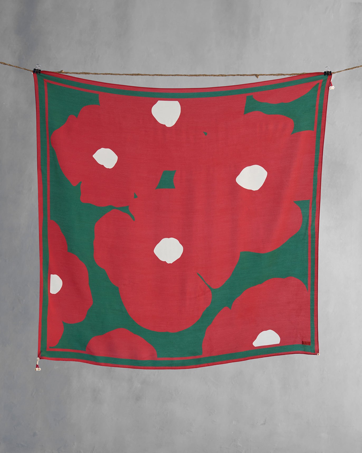 Periwinkle Scarf - Green & Red