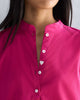 Mandarin Collar Top - Berry