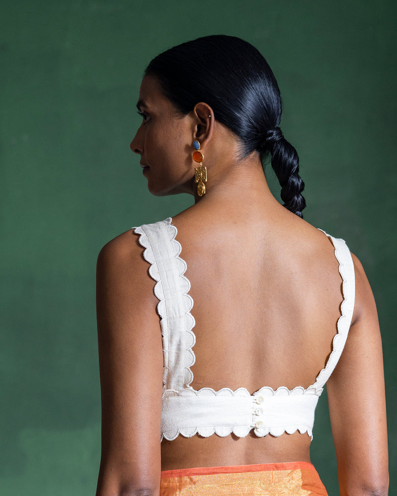 Scallop Blouse - Ivory