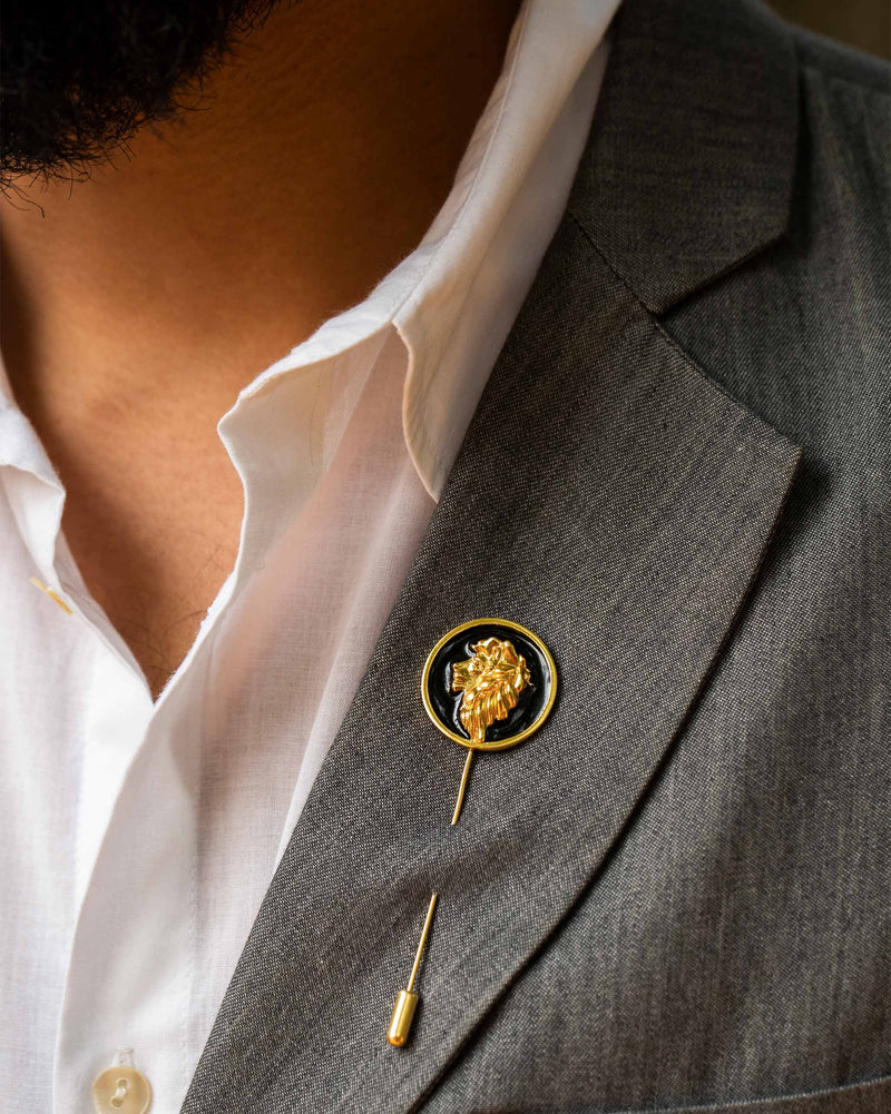 Singha Lapel Pin - Black & Gold