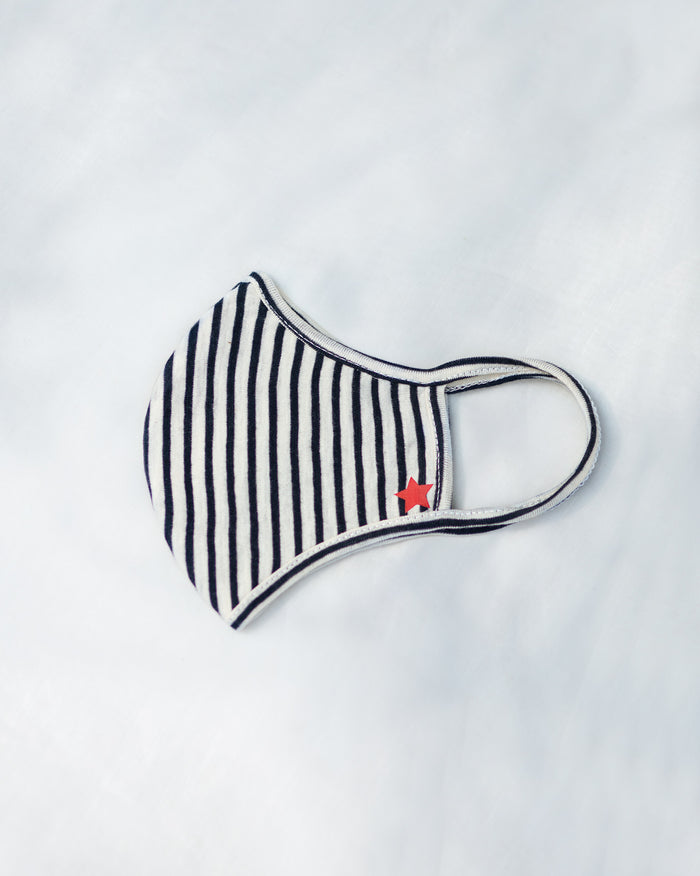 Stripey Knit Mask - Black & White