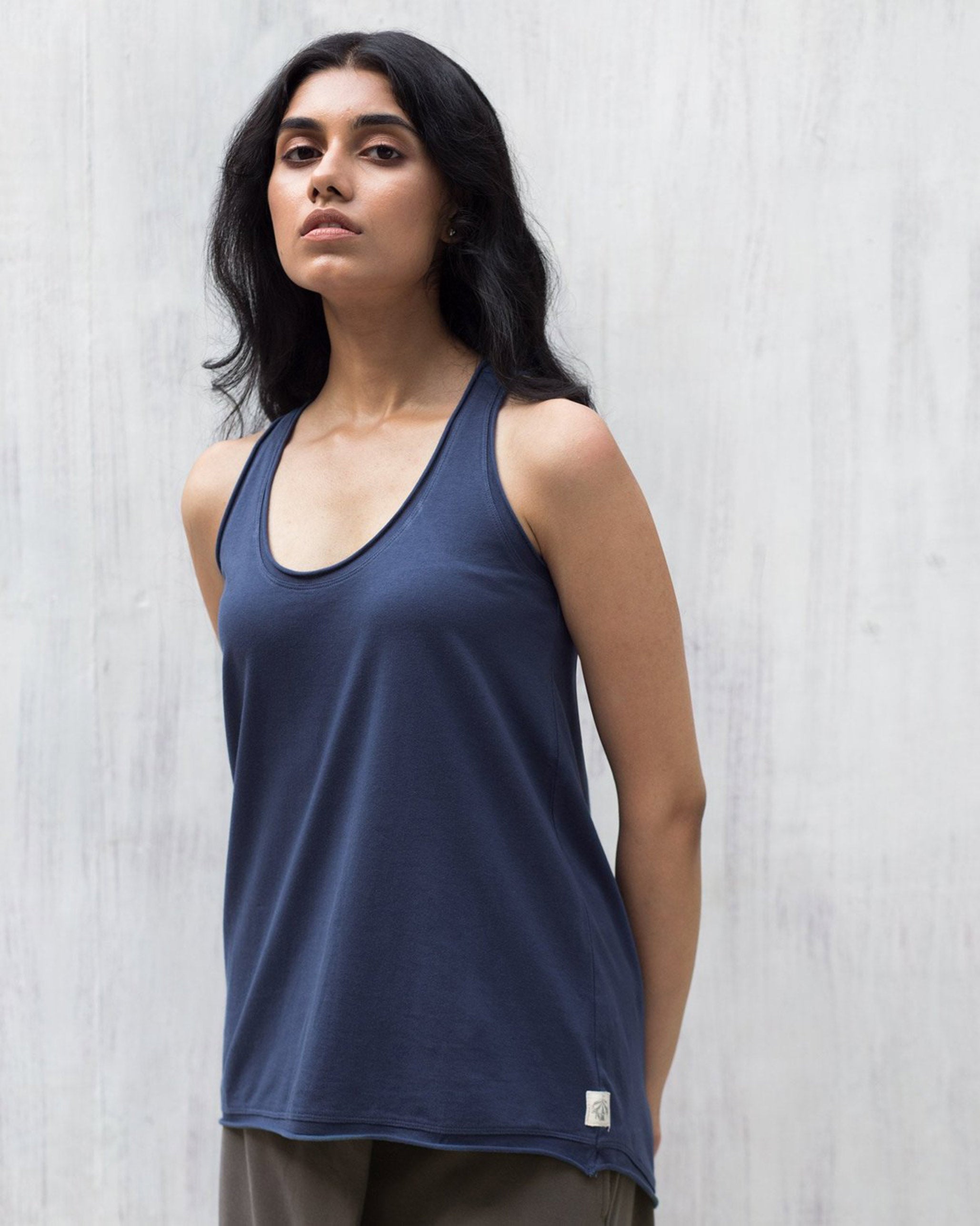 Ukiyo Racerback Tank - Indigo