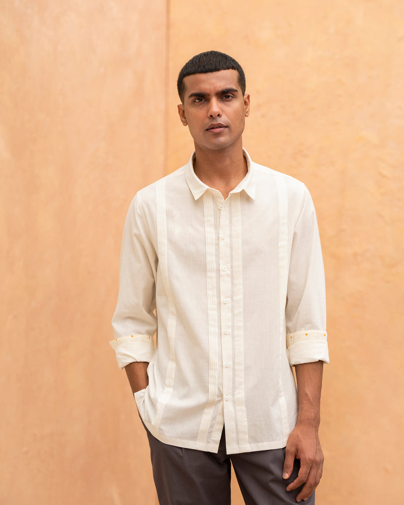 Pintuck Shirt - Ivory