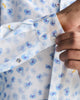 One Button Shirt - White & Blue