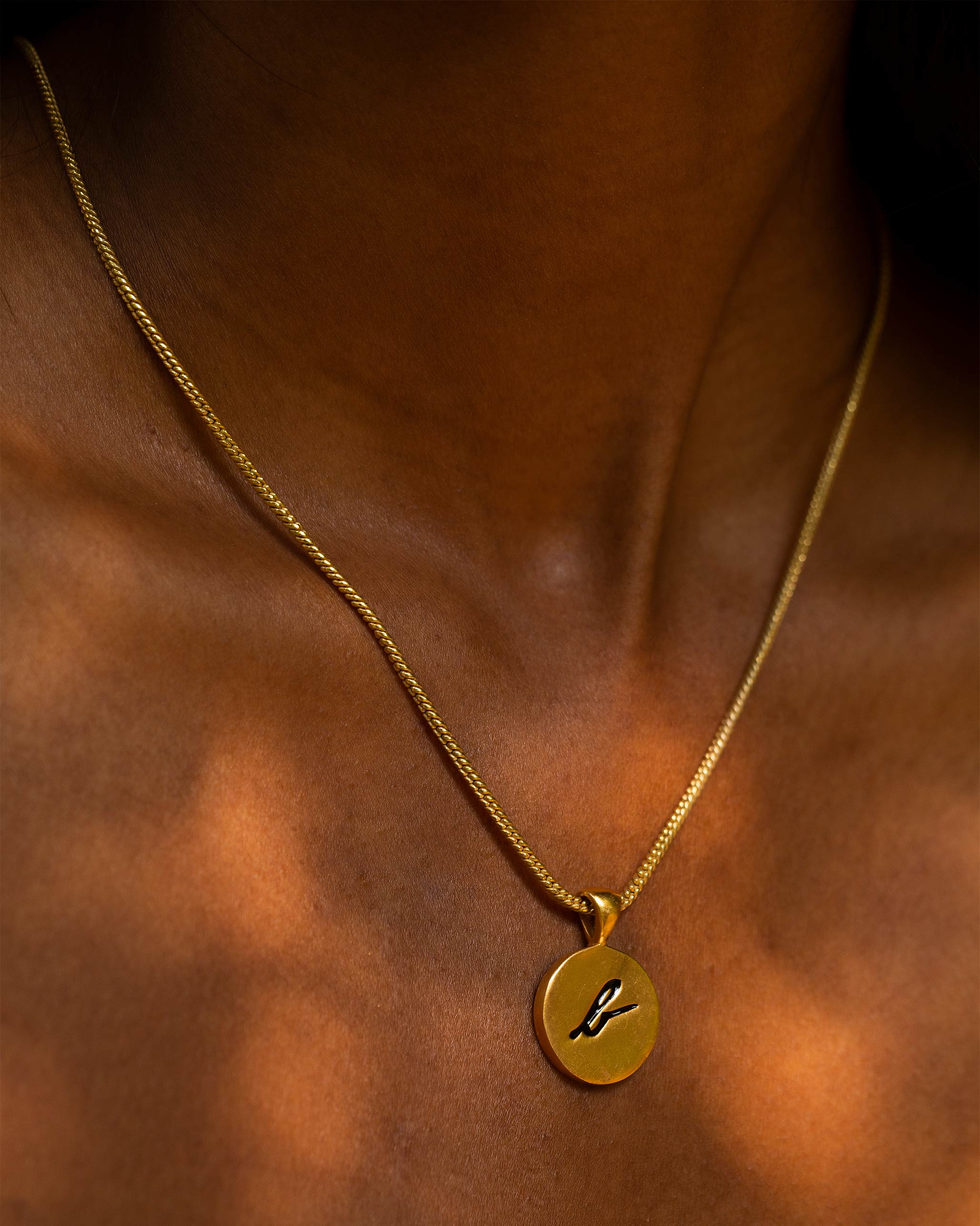 Alphabet B Charm- Black & Gold