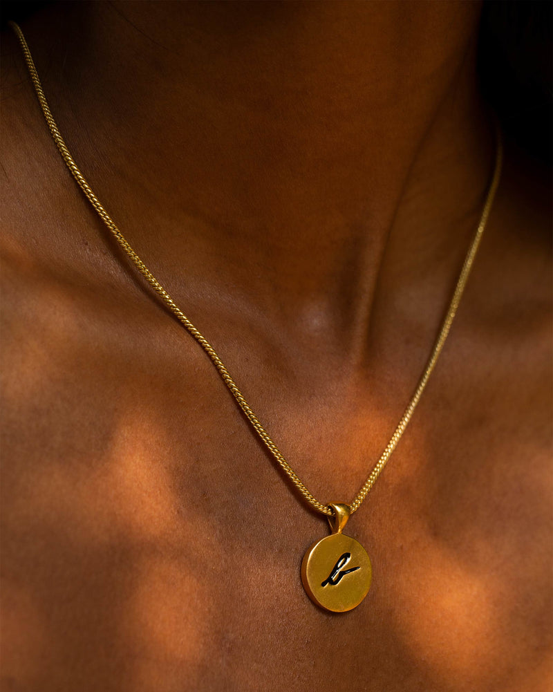 Alphabet B Charm- Black & Gold