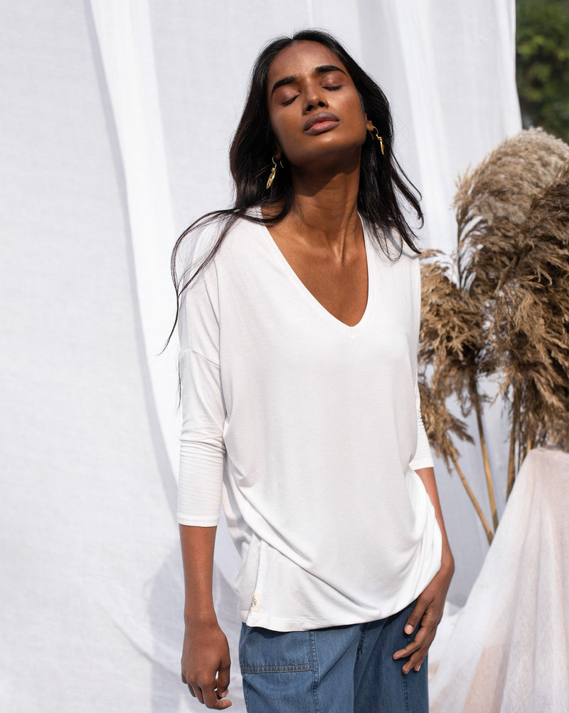 Safar V-Neck Top - White