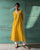 Pleated Kurta & Slip - Yellow & Gold