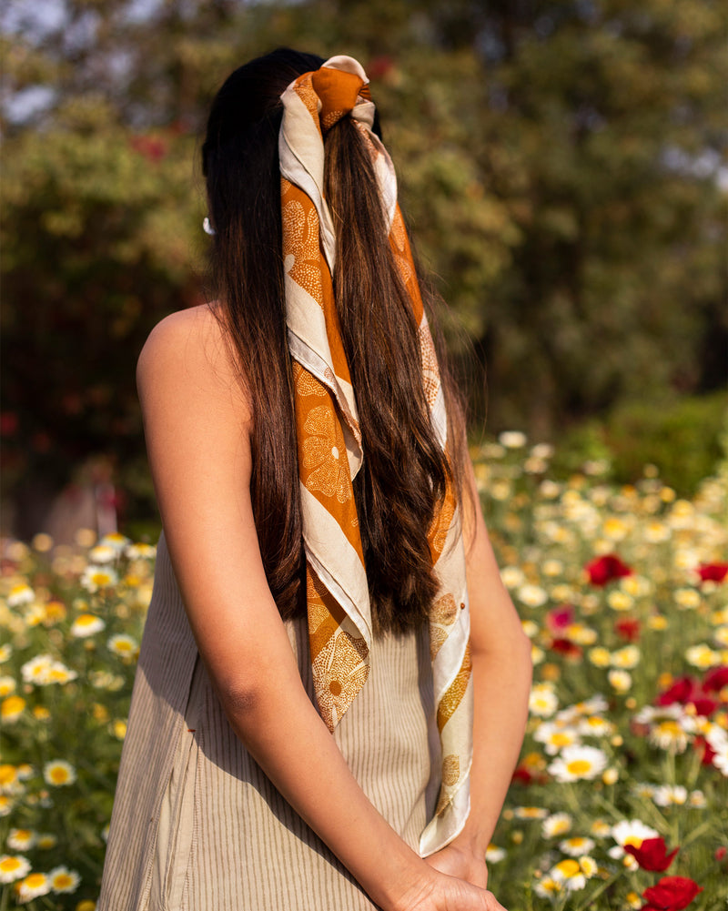 Safari Floral Scarf - Rust