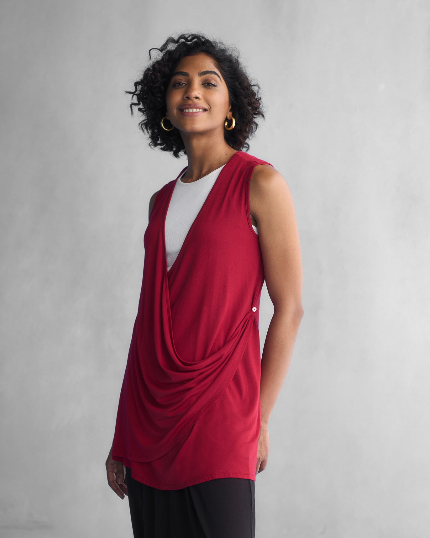 Wrap Front Top - Red