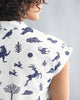 Woodland Dress - White & Navy