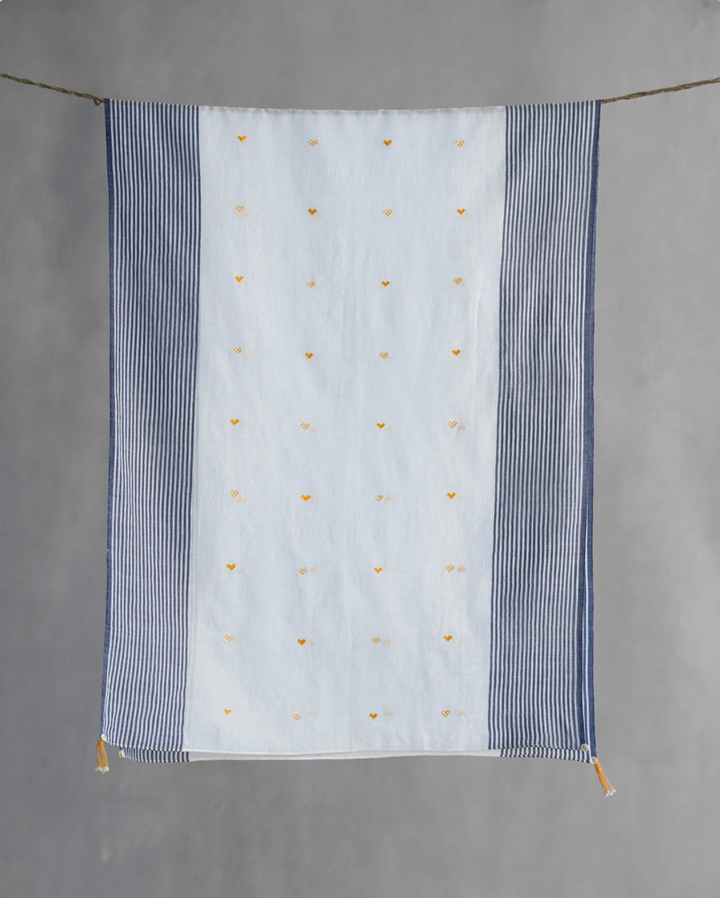 Dokai Scarf - White & Navy