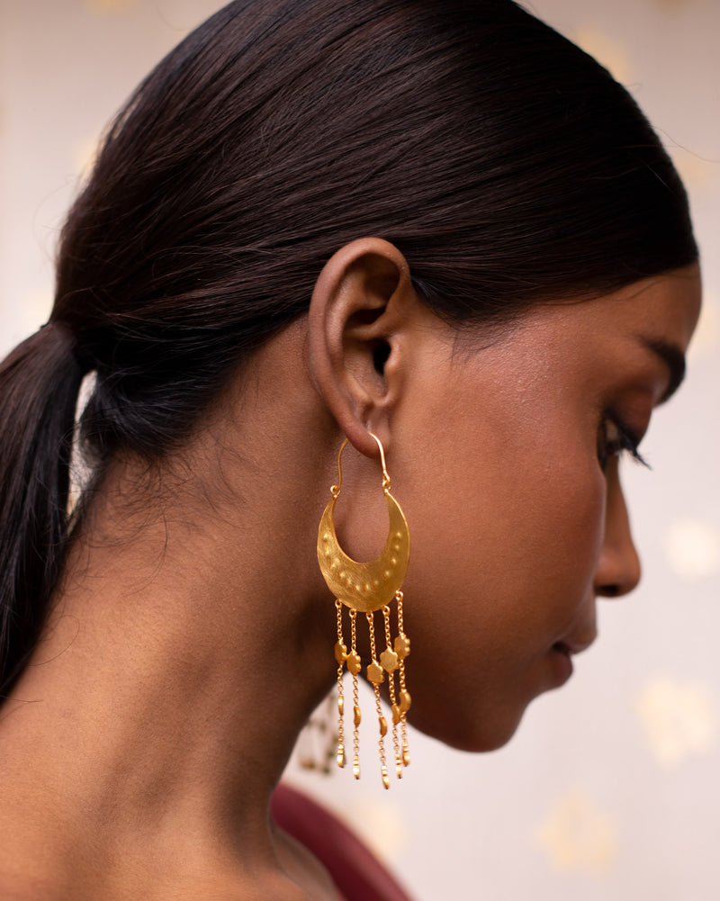 Chaand Sitara Earrings - Gold