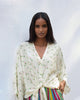 V-Neck Front Knot Top- Ivory