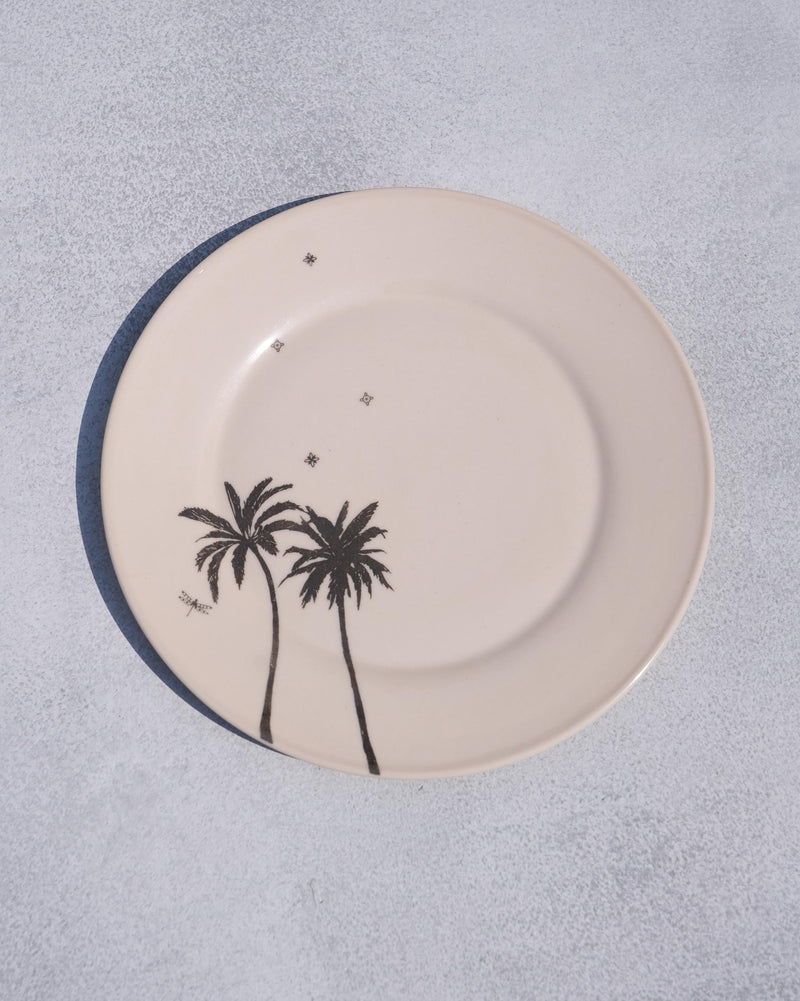 Swaying Palm Quarter Plate - Ivory