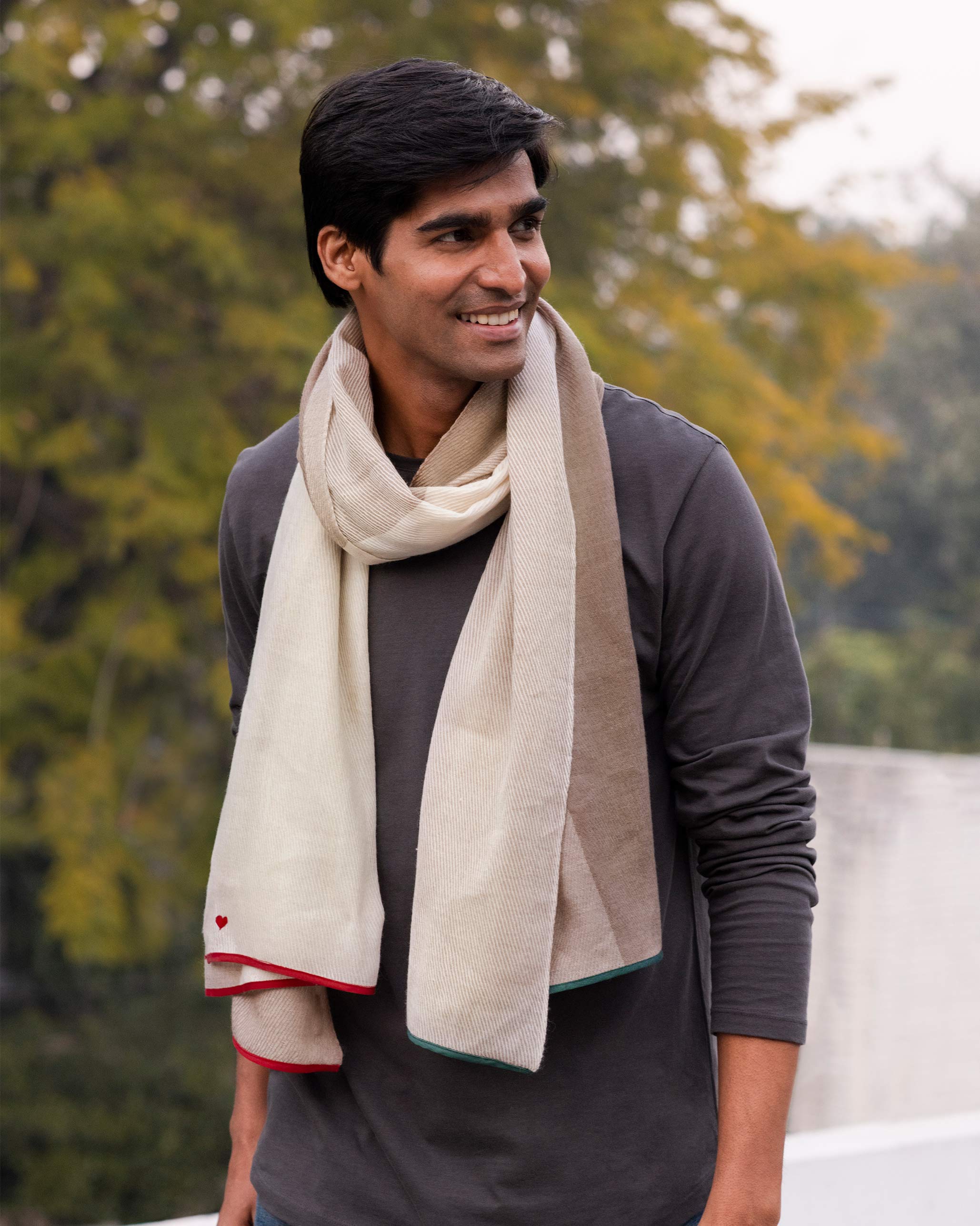 Cocoon Pashmina Scarf - Brown & Beige
