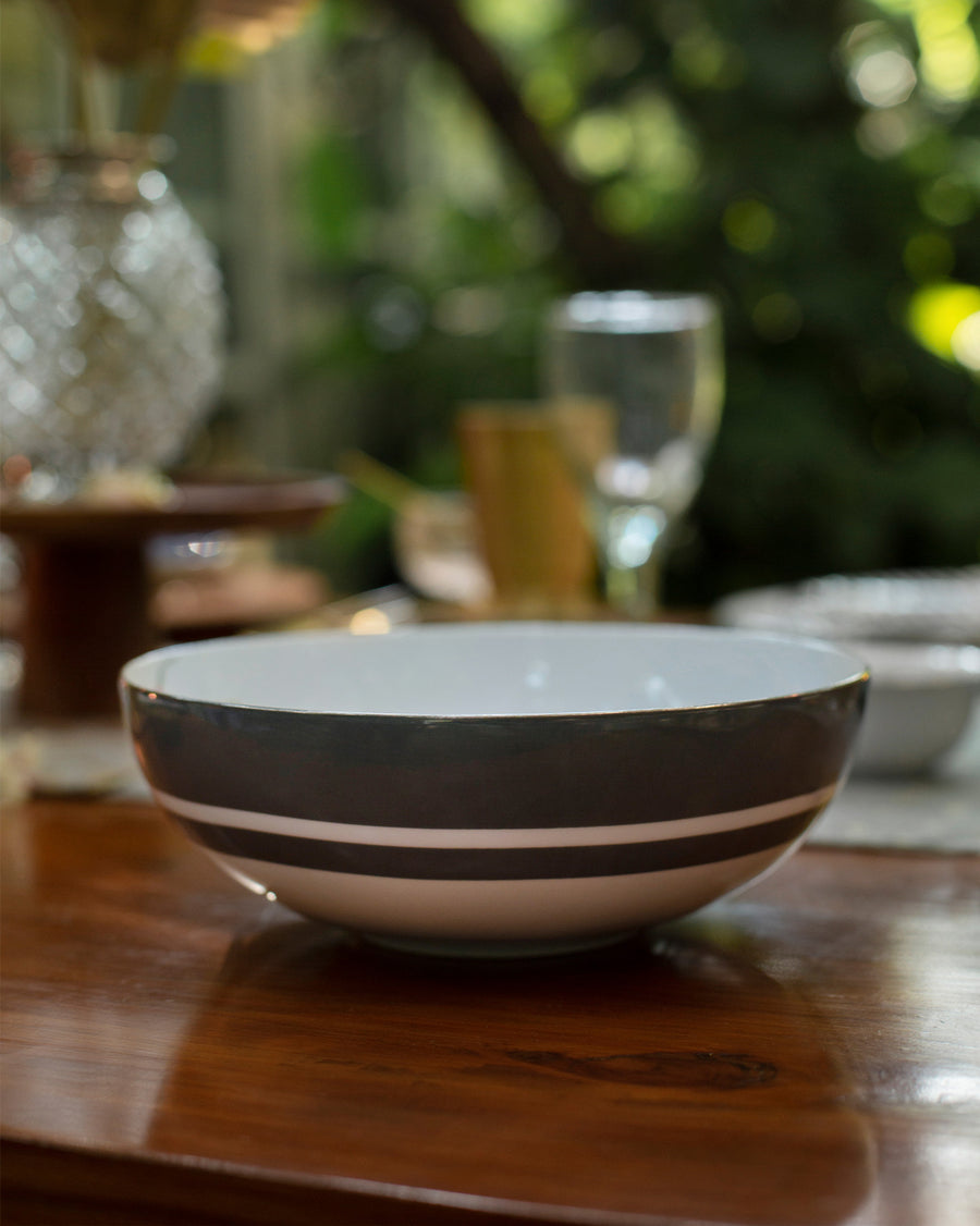 The bowl on a table.