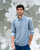 Half Placket Shirt - Blue & Ivory